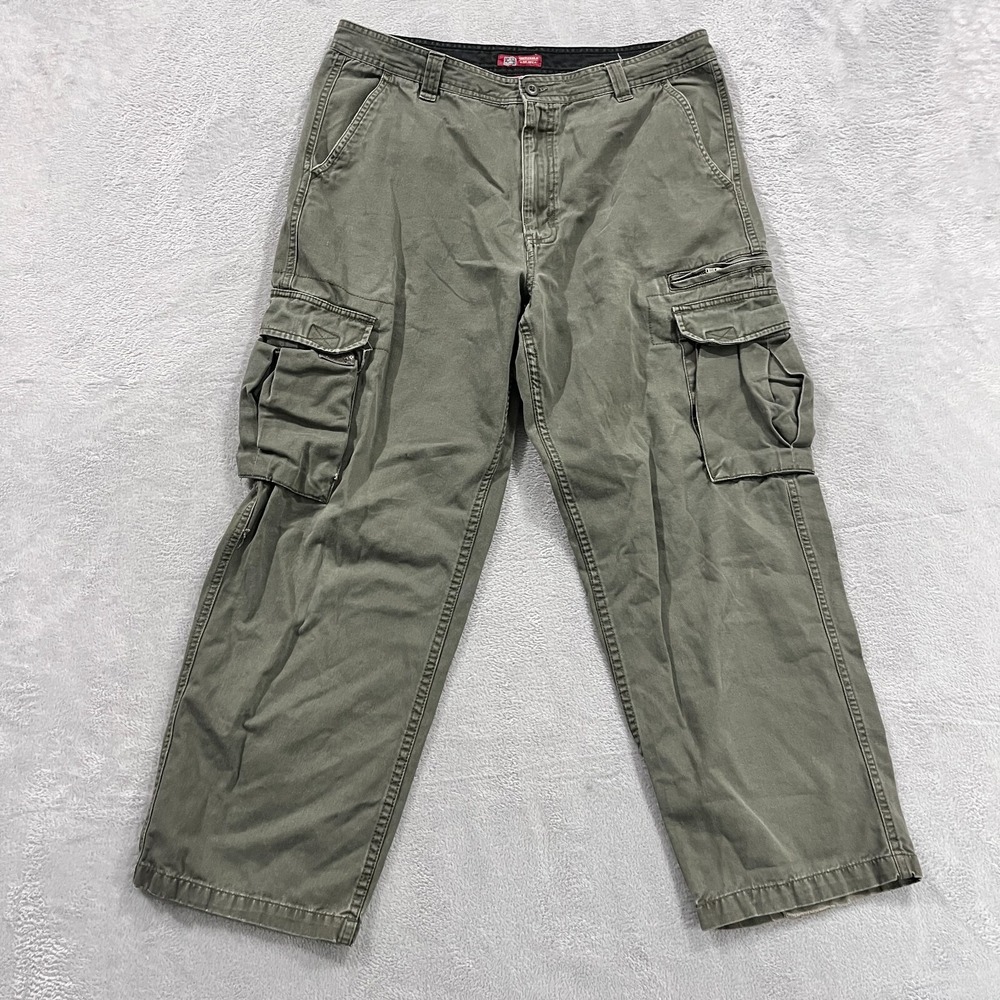 VTG Faded Glory Cargo Pants Men 35x28* Baggy Wide Leg Skater Grunge Y2K